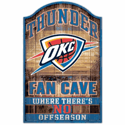Oklahoma City Thunder Sign 11x17 Wood Fan Cave Design