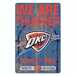 Oklahoma City Thunder Sign 11x17 Wood Slogan Design