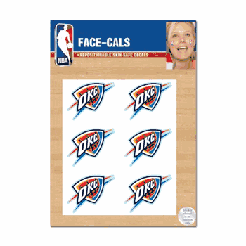 Oklahoma City Thunder Tattoo Face Cals