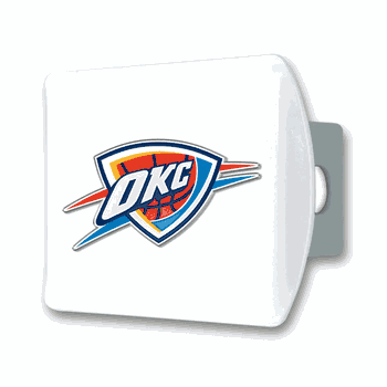 Oklahoma City Thunder White Metal Hitch Cover with  3D Color Emblem