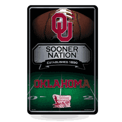 Oklahoma Sooners  11" x 17" Metal Home Dcor Sign