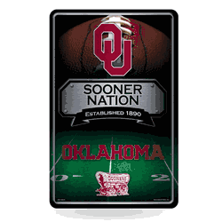 Oklahoma Sooners 11X17 Large Embossed Metal Wall Sign