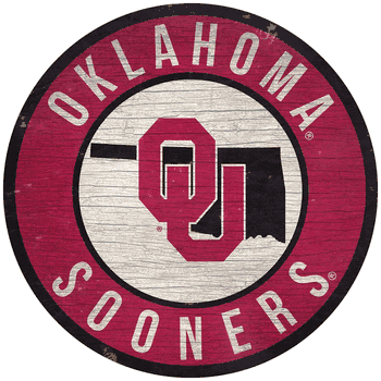 Oklahoma Sooners 12 in. Circle w/ State Sign