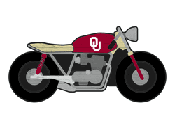 Oklahoma Sooners 12" Motorcycle Cutout Wood Sign