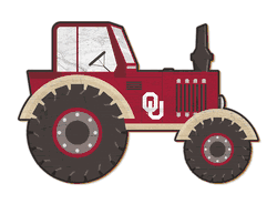Oklahoma Sooners 12" Tractor Cutout Sign