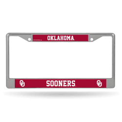 Oklahoma Sooners  12" x 6" Chrome Frame With Decal Inserts