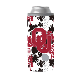 Oklahoma Sooners 12oz Floral Slim Can Coolie