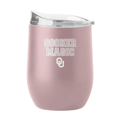 Oklahoma Sooners 16oz Stencil Powder Coat Curved Beverage