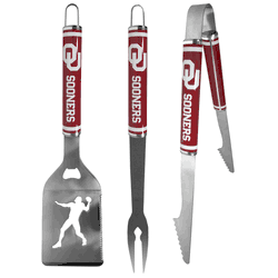 Oklahoma Sooners 3 pc Steel BBQ Tool Set