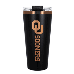Oklahoma Sooners 32oz Black and Copper Big Slim with Straw