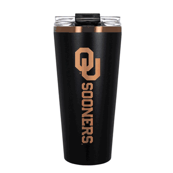 Oklahoma Sooners 32oz Black and Copper Big Slim with Straw