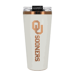 Oklahoma Sooners 32oz Crme and Copper Big Slim Tumbler with Straw