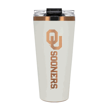 Oklahoma Sooners 32oz Crme and Copper Big Slim Tumbler with Straw