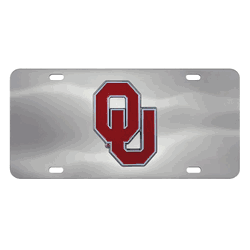 Oklahoma Sooners 3D Stainless Steel License Plate