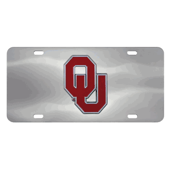Oklahoma Sooners 3D Stainless Steel License Plate
