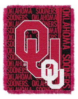 NCAA Oklahoma Sooners Double Play Jacquard Throw