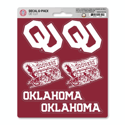 Oklahoma Sooners 6 Count Mini Decal Sticker Pack