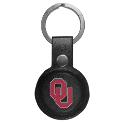 Oklahoma Sooners AirTag Compatible Leather Key Chain