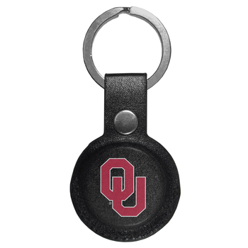 Oklahoma Sooners AirTag Compatible Leather Key Chain