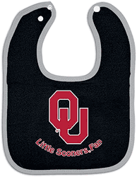 Oklahoma Sooners Baby Bib Two Toned Snap Style