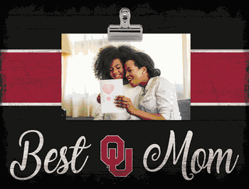 Oklahoma Sooners Best Mom with Stripe Clip Frame