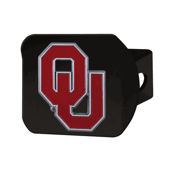 Oklahoma Sooners Black Metal Hitch Cover - 3D Color Emblem