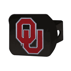 Oklahoma Sooners Black Metal Hitch Cover - 3D Color Emblem