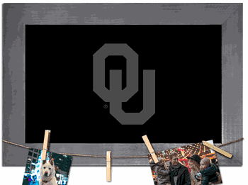 Oklahoma Sooners Blank Chalkboard with frame & clothespins 11x19 Sign