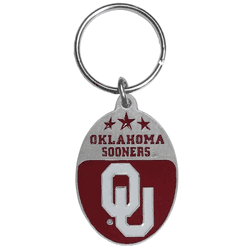 Oklahoma Sooners Carved Metal Key Chain