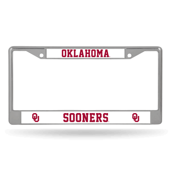 Oklahoma Sooners Standard Chrome Frame with Plastic Inserts 12
