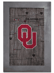 Oklahoma Sooners City Map 11x19 Sign