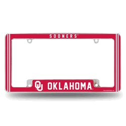 Oklahoma Sooners Classic 12" x 6" Chrome All Over Automotive License Plate Frame