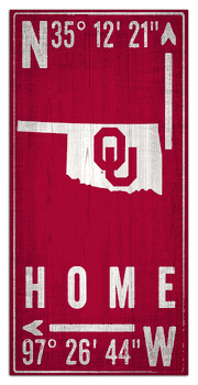 Oklahoma Sooners Coordinate 6x12 Sign