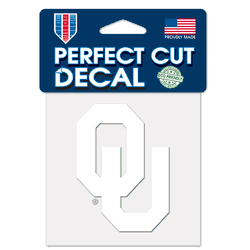 Oklahoma Sooners Decal 4x4 Perfect Cut White