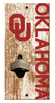 Oklahoma Sooners Distressed Bottle Opener