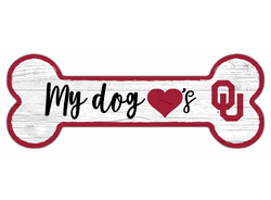 Oklahoma Sooners Dog Bone 6x12 Sign