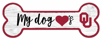 Oklahoma Sooners Dog Bone 6x12 Sign