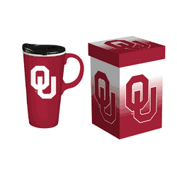 Oklahoma Sooners Drink 17oz Travel Latte Boxed
