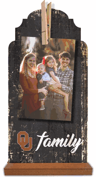 Oklahoma Sooners Family Clothespin 6x12
