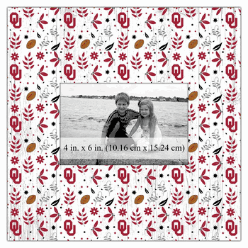 Oklahoma Sooners Floral Pattern 10x10 Frame