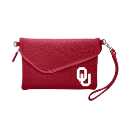 Oklahoma Sooners Fold Over Crossbody Pebble Dark Red