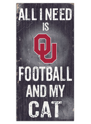 Oklahoma Sooners Football and My Cat 6x12 Sign
