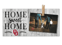 Oklahoma Sooners Home Sweet Home Clothespin 6x12