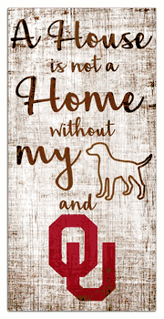 Oklahoma Sooners House is Not a Home 6x12 Sign
