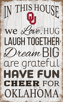 Oklahoma Sooners In This House 11x19 Sign