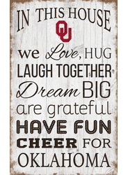 Oklahoma Sooners In This House 11x19 Sign