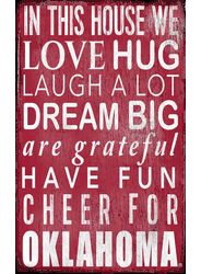 Oklahoma Sooners In This House Sign