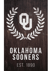 Oklahoma Sooners Laurel Wreath 11x19 Sign