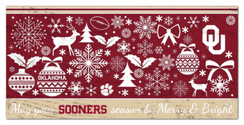 Oklahoma Sooners Merry and Bright 6x12 Sign