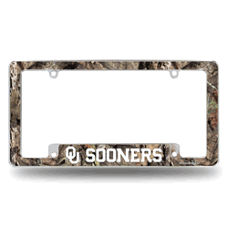 Oklahoma Sooners Mossy Oak 12" x 6" Chrome All Over Automotive License Plate Frame